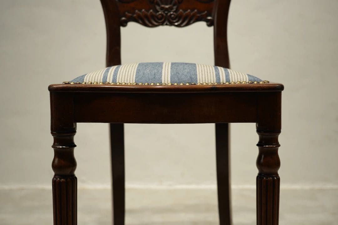 バルーンバックチェア　リージェンシー様式　ウォルナット　フランス　アンティーク