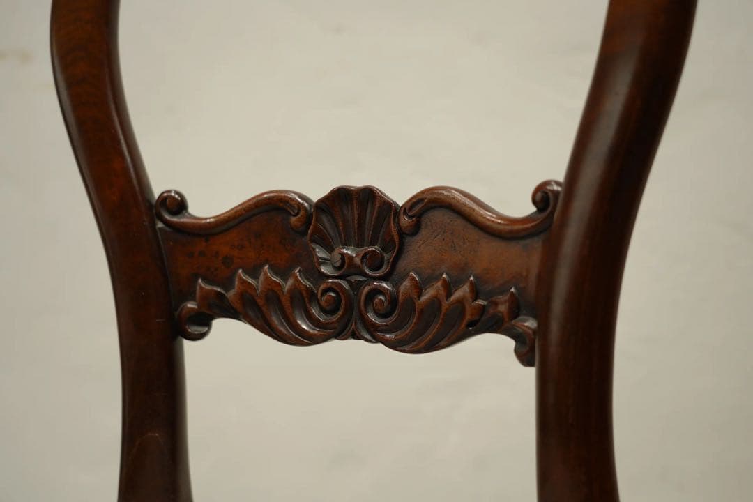 バルーンバックチェア　リージェンシー様式　ウォルナット　フランス　アンティーク