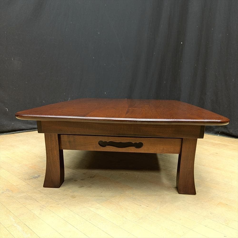 カリモク　欅　ケヤキ　折り畳み　座卓　座敷机　ローテーブル　和家具　座敷　和室