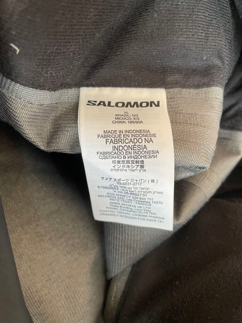 SALOMON ビブパンツ XLサイズ スノボパンツ ブラック/グリーン