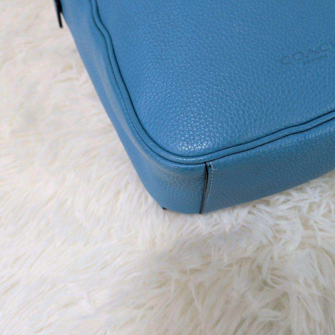 希少カラー✨️　COACH　メトロポリタン　ボディバッグ　ブルー　レザー