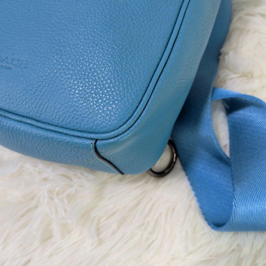 希少カラー✨️　COACH　メトロポリタン　ボディバッグ　ブルー　レザー