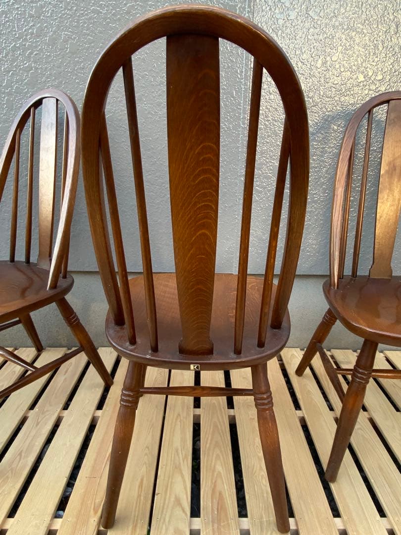 【3脚所持】③飛騨産業 ダイニングチェア ボウバック ヴィンテージ