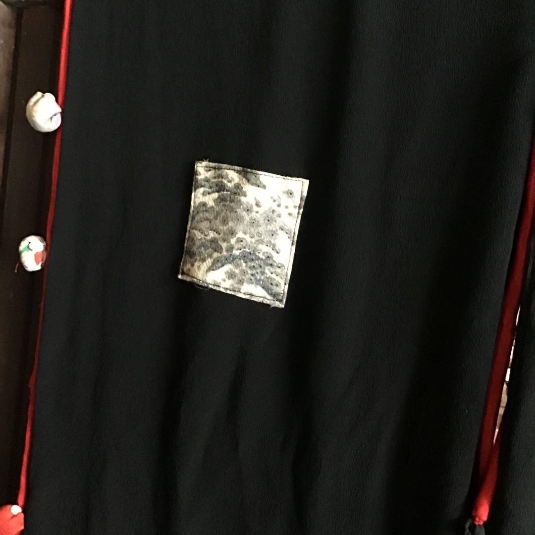 作家物　縮緬で作った暖簾　古布　リメイク　アンティーク
