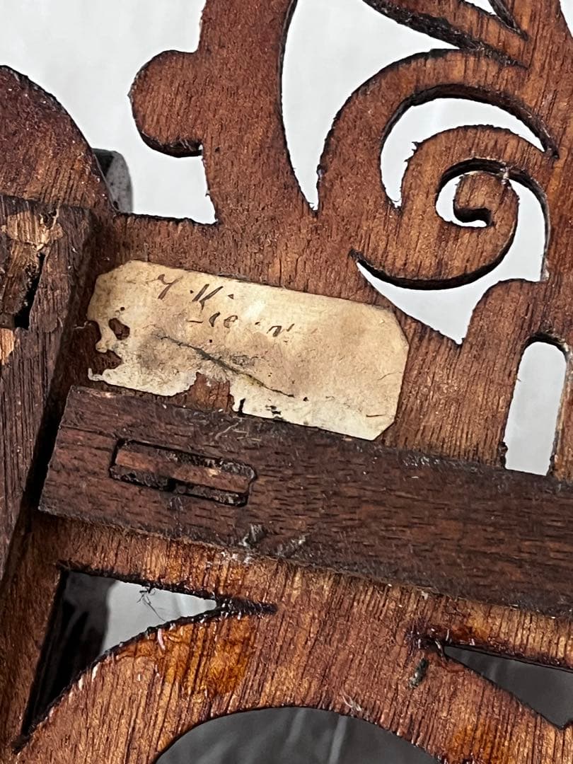 【美品】フランスアンティーク 木細工装飾 木製ウォールシェルフ[2931]