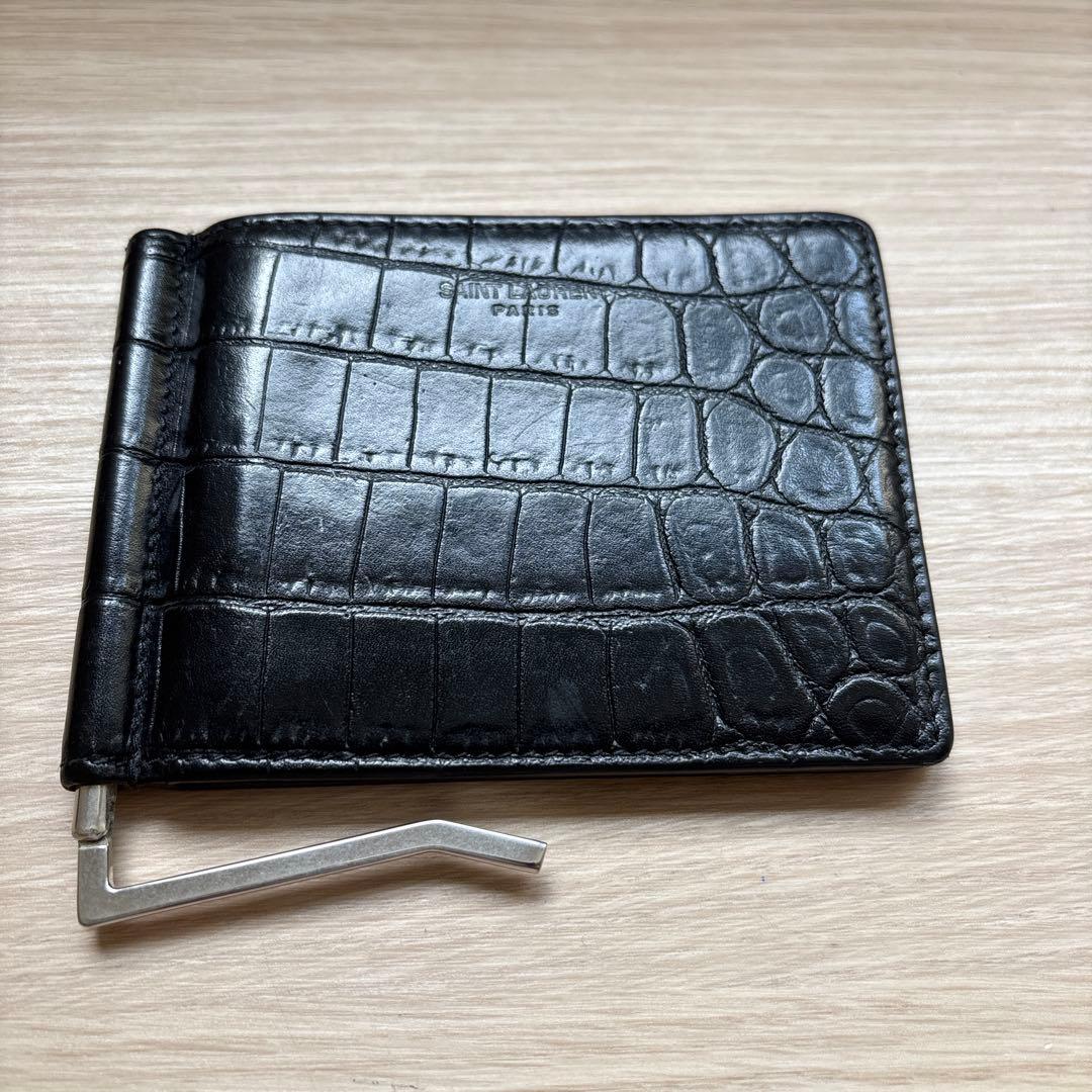 SAINT LAURENT マネークリップ クロコ(付属品有)