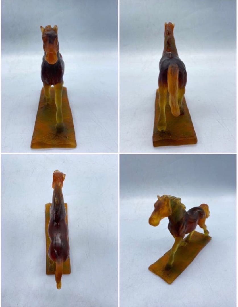 美品 Daum France ドーム フランス クリスタルガラス 馬フィギュリン