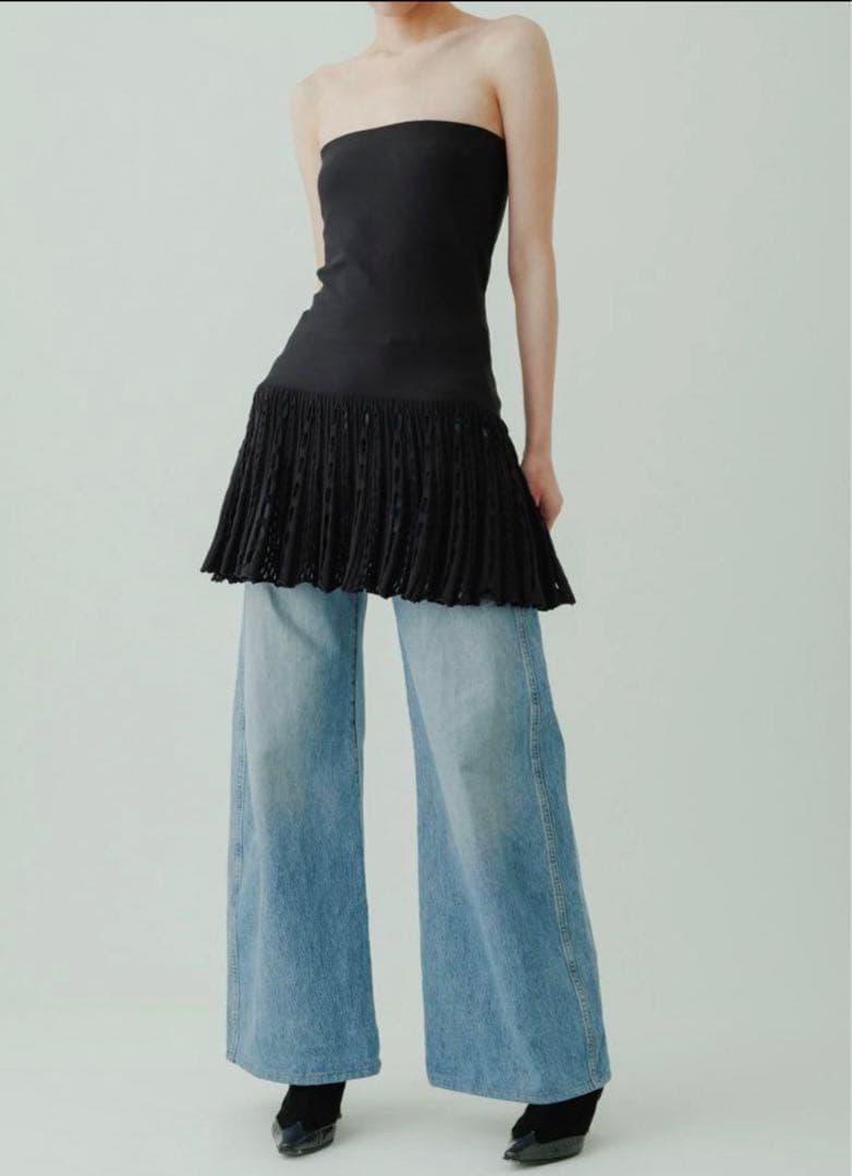 【yo BIOTOP】Knit pleats mini dress
