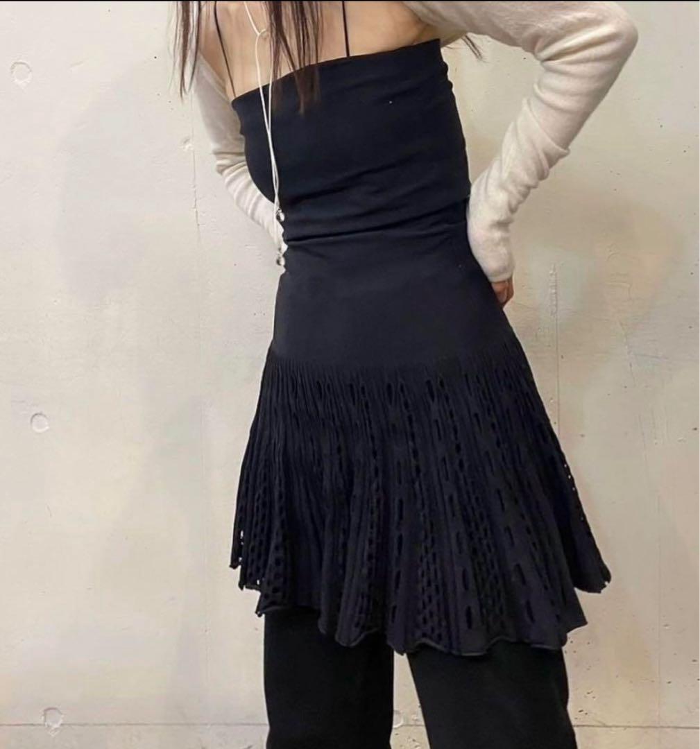 【yo BIOTOP】Knit pleats mini dress