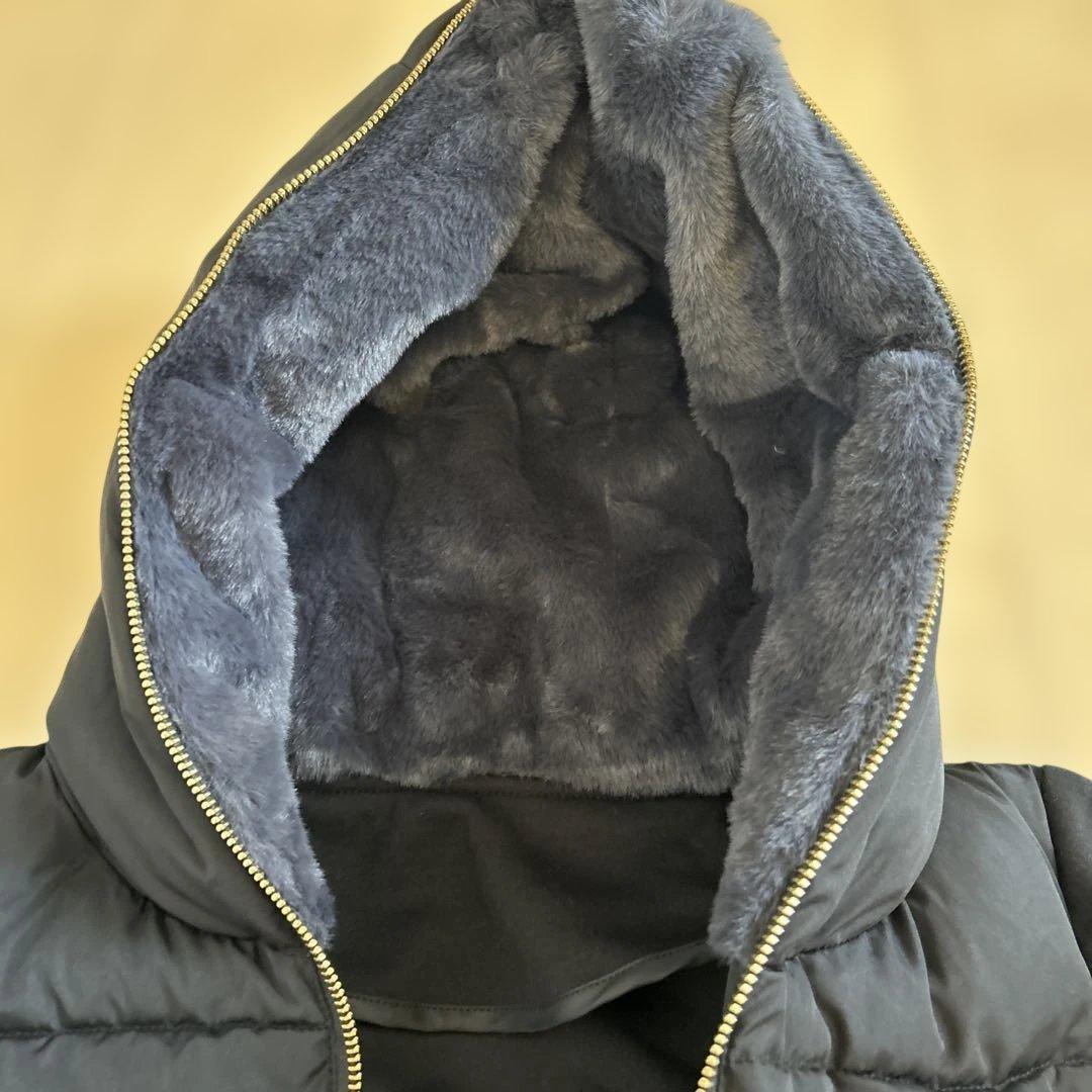 MEDOC フード付き ブラックダウンコート