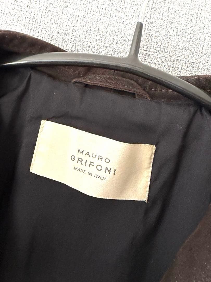 イタリア製MAURO GRIFONI 本革ゴートレザージャケット ダークブラウン