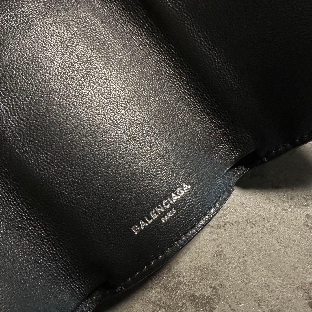 超美品 BALENCIAGA 三つ折り財布 ブラック