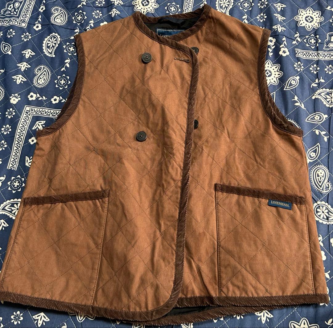 LAVENHAM キルティングジレ サイズ38 ブラウン 茶色
