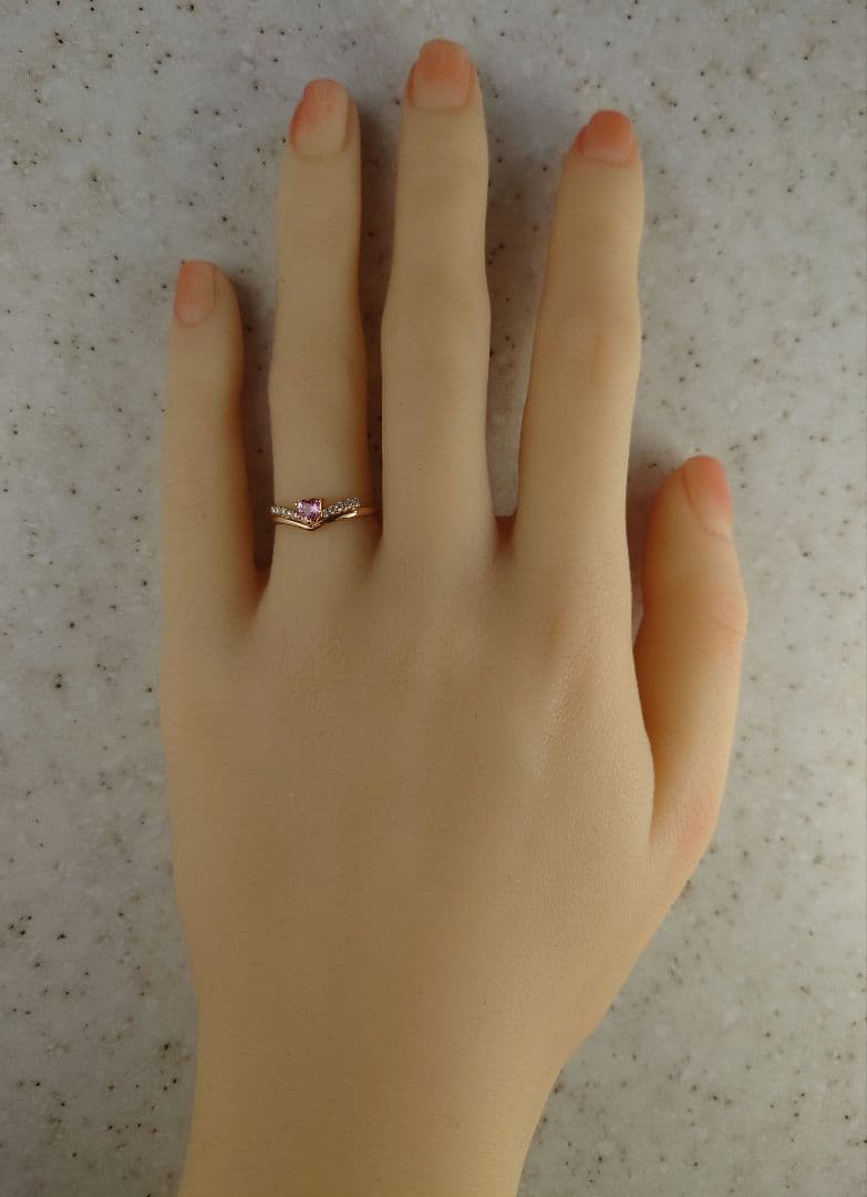 K18PGパパラチアサファイア　ダイヤモンドリング　18金　ダイヤ