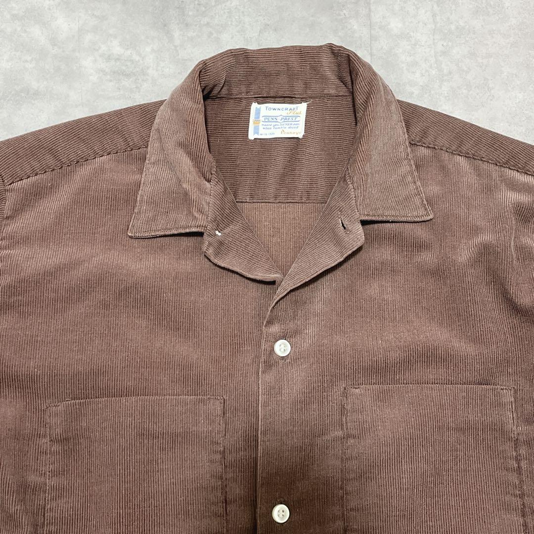 60s 70s ヴィンテージ タウンクラフトtowncraftコーデュロイシャツ