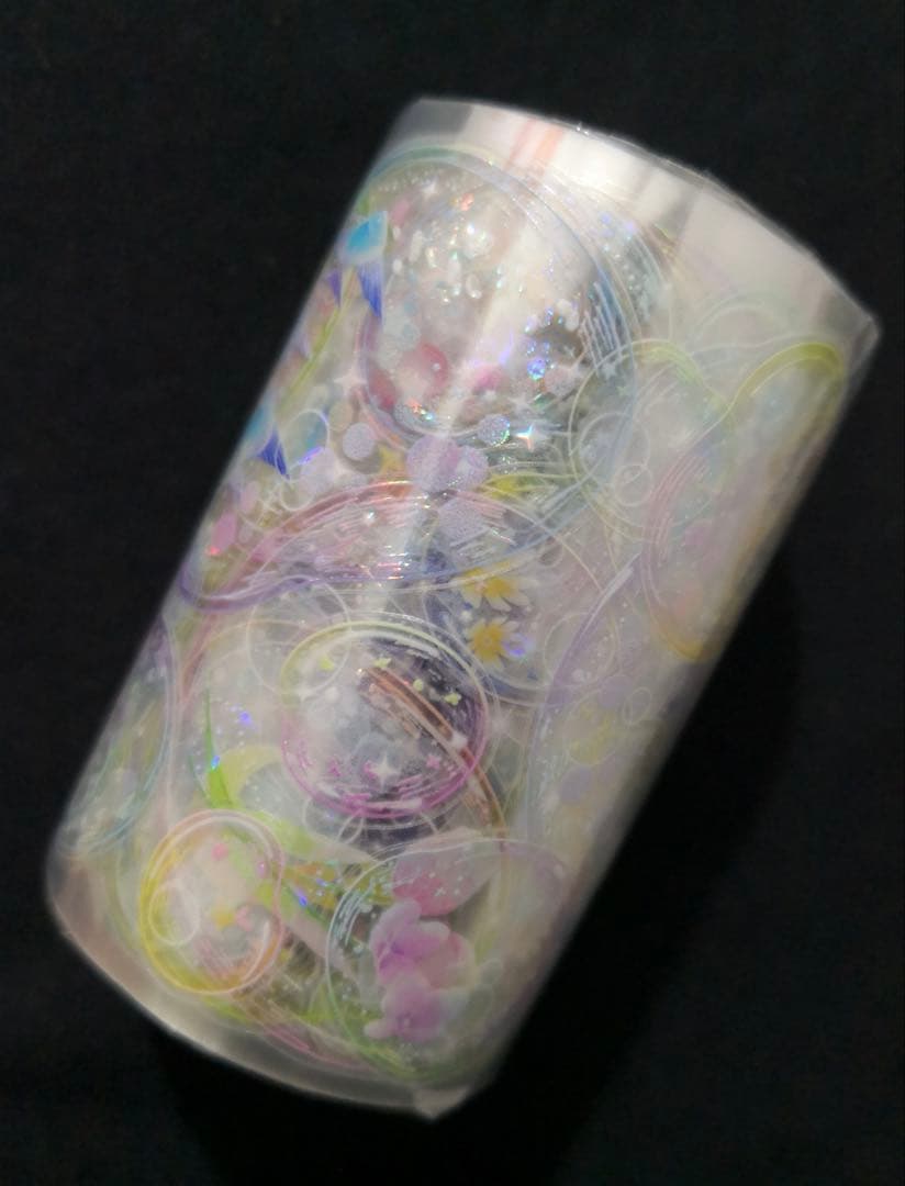 【8698】海外　マステ　5m巻売り　貝殻光カッティング泡　虹色マスキングテープ