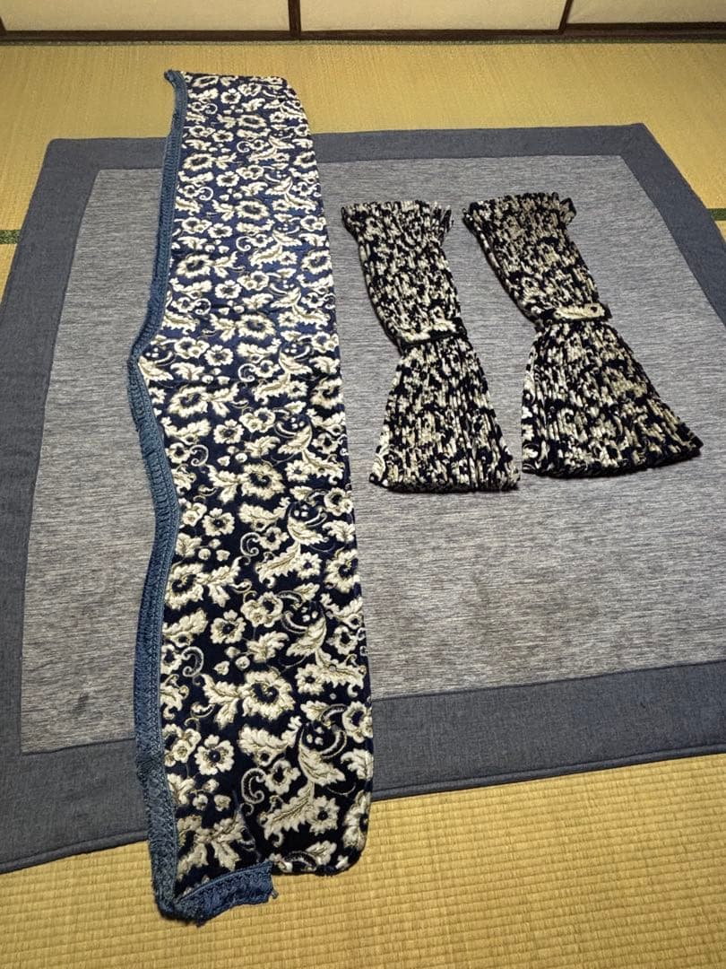 金華山　小雪　ネイビー　アコーディオンカーテン　ダッシュマットセット