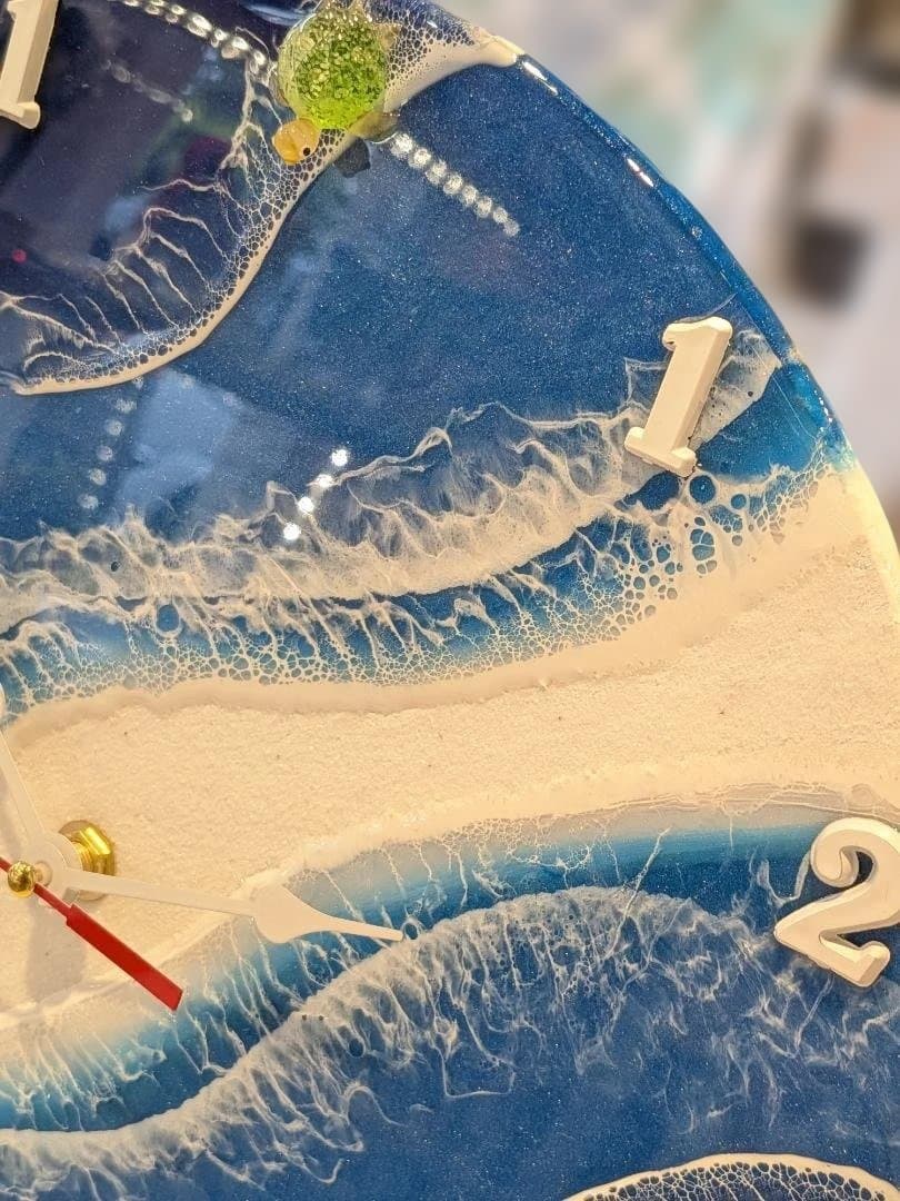 ⑪海の時計　沖縄 レジンアート　海の生き物・砂