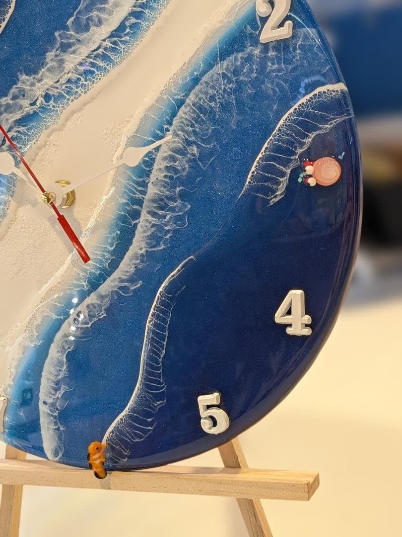 ⑪海の時計　沖縄 レジンアート　海の生き物・砂
