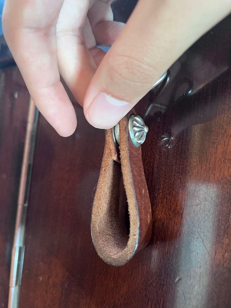 CHROMEHEARTS BELT LOOPベルトループ クロスボタン ブラウン