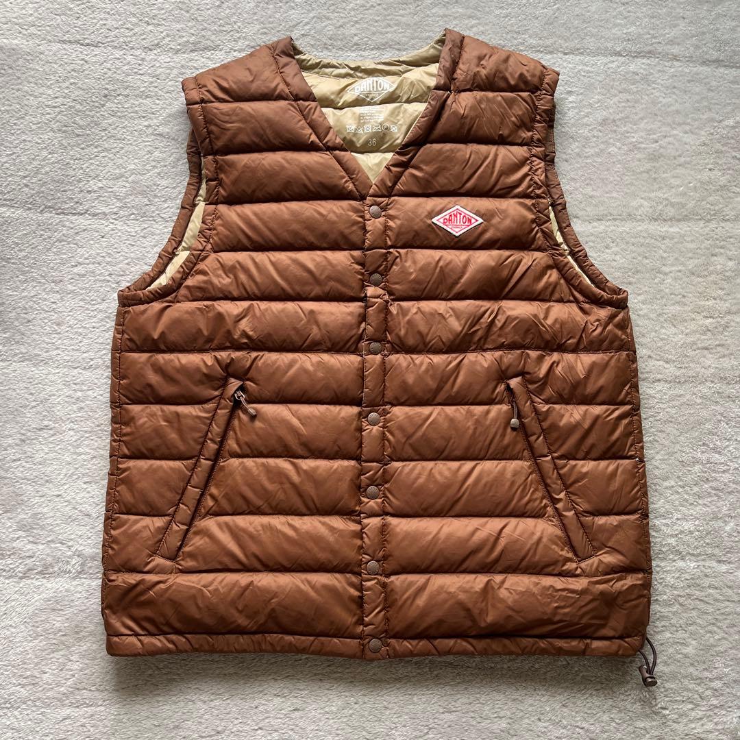 DANTON ブラウン ダウンベスト　36