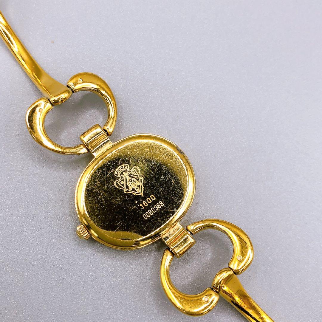 GUCCI ゴールド レディース腕時計 1600 クォーツ　電池交換済　シェル