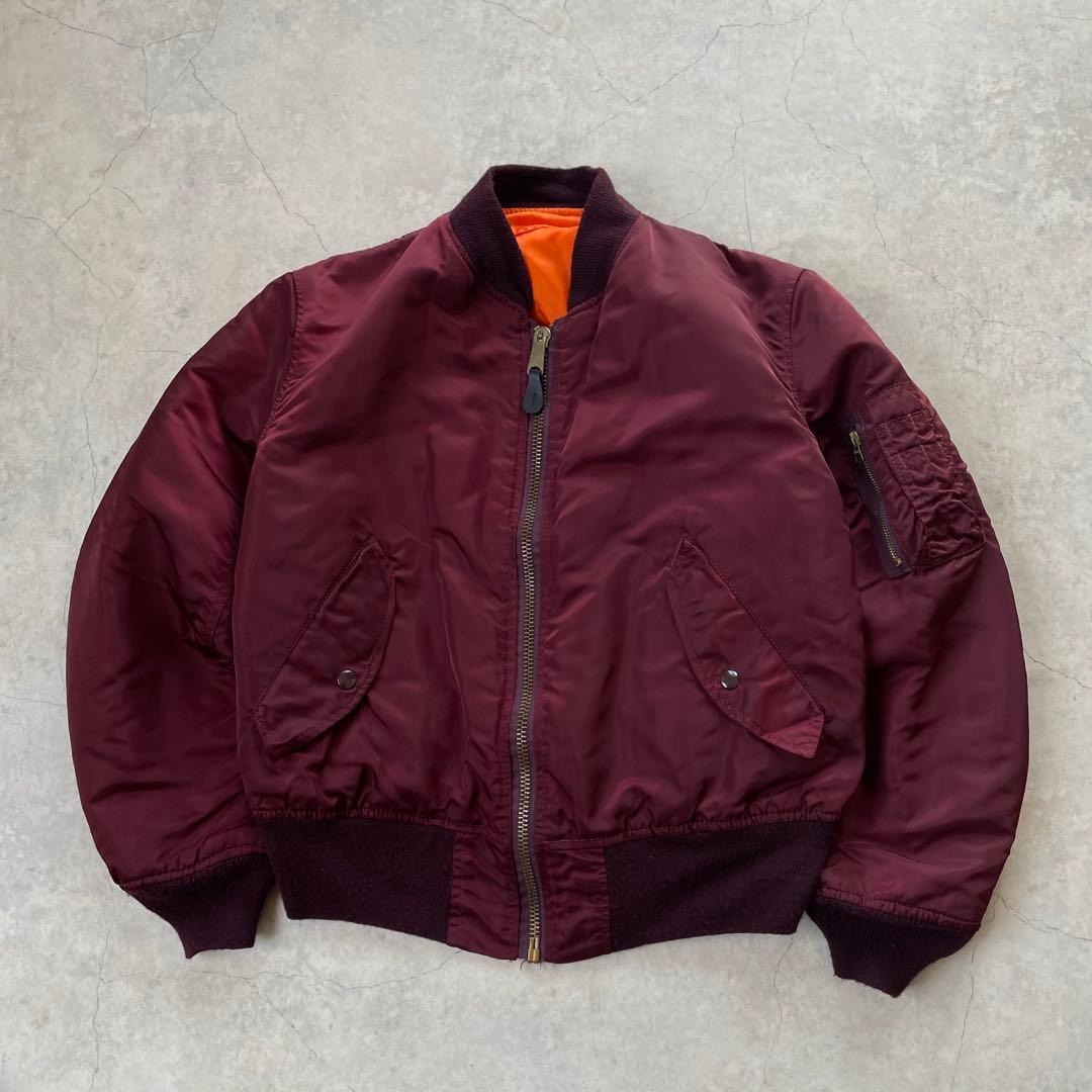 90's ALPHA アルファ MA-1 リバーシブル ボルドー USA製