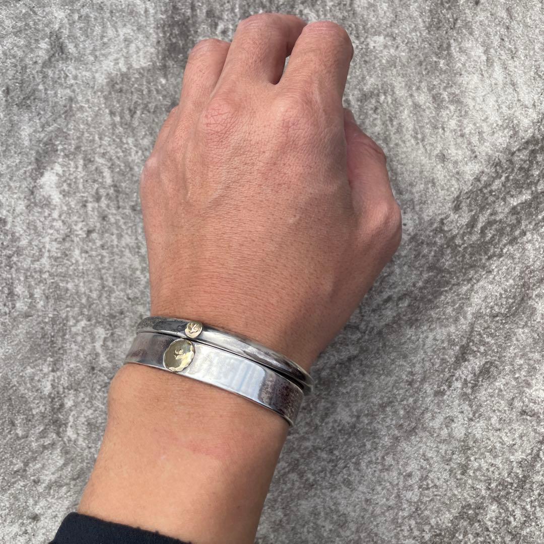 残1 イーグル 顔 バングル ノーブランド 平打ち Mサイズ ハンドメイド