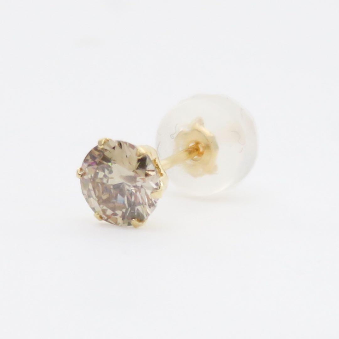 ハ*パ様 K18YG 天然　ダイヤモンド0.325ct 片耳　ピアス　一粒　ブラ
