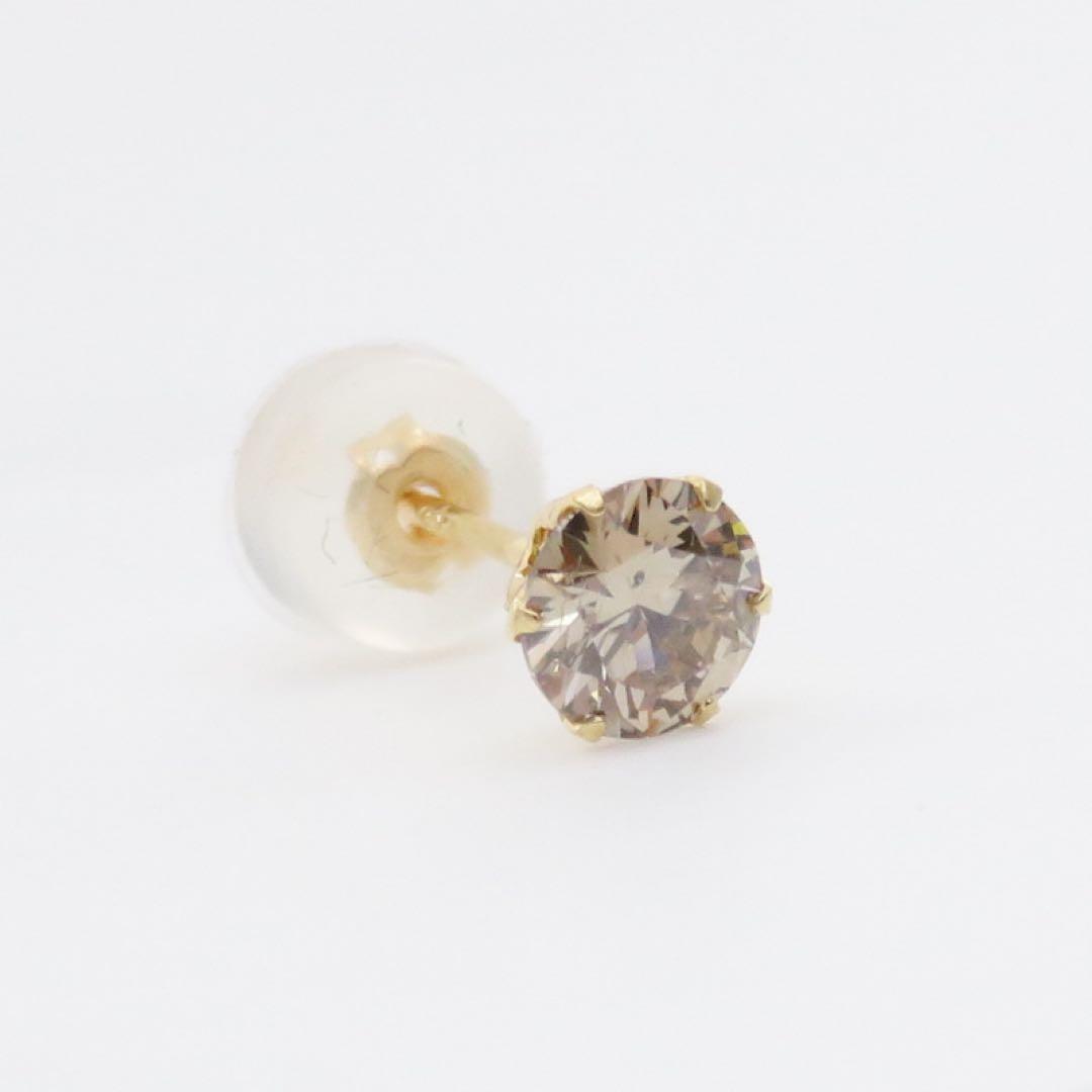 ハ*パ様 K18YG 天然　ダイヤモンド0.325ct 片耳　ピアス　一粒　ブラ