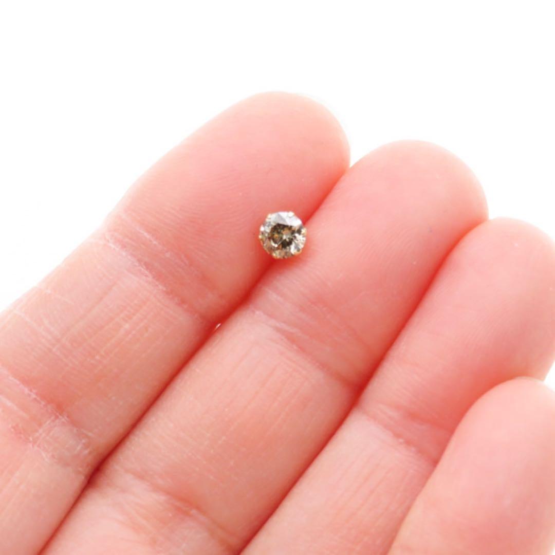 ハ*パ様 K18YG 天然　ダイヤモンド0.325ct 片耳　ピアス　一粒　ブラ