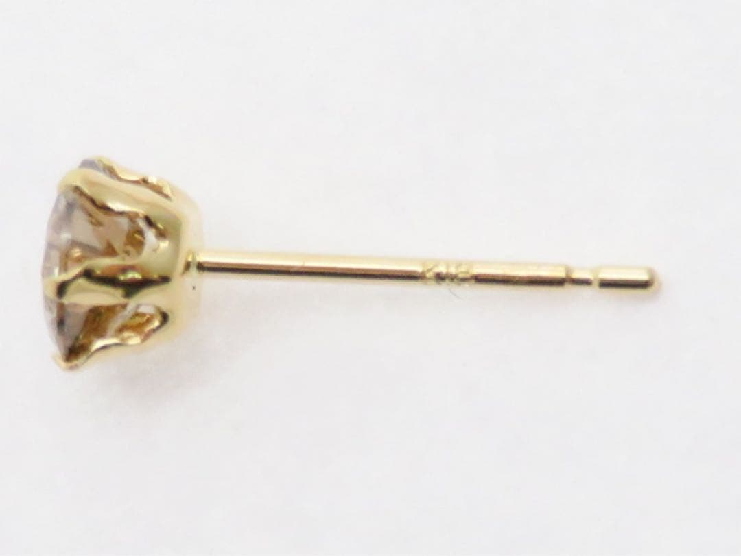 ハ*パ様 K18YG 天然　ダイヤモンド0.325ct 片耳　ピアス　一粒　ブラ