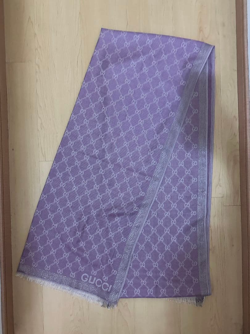 GUCCIマフラー　ストール　パープル