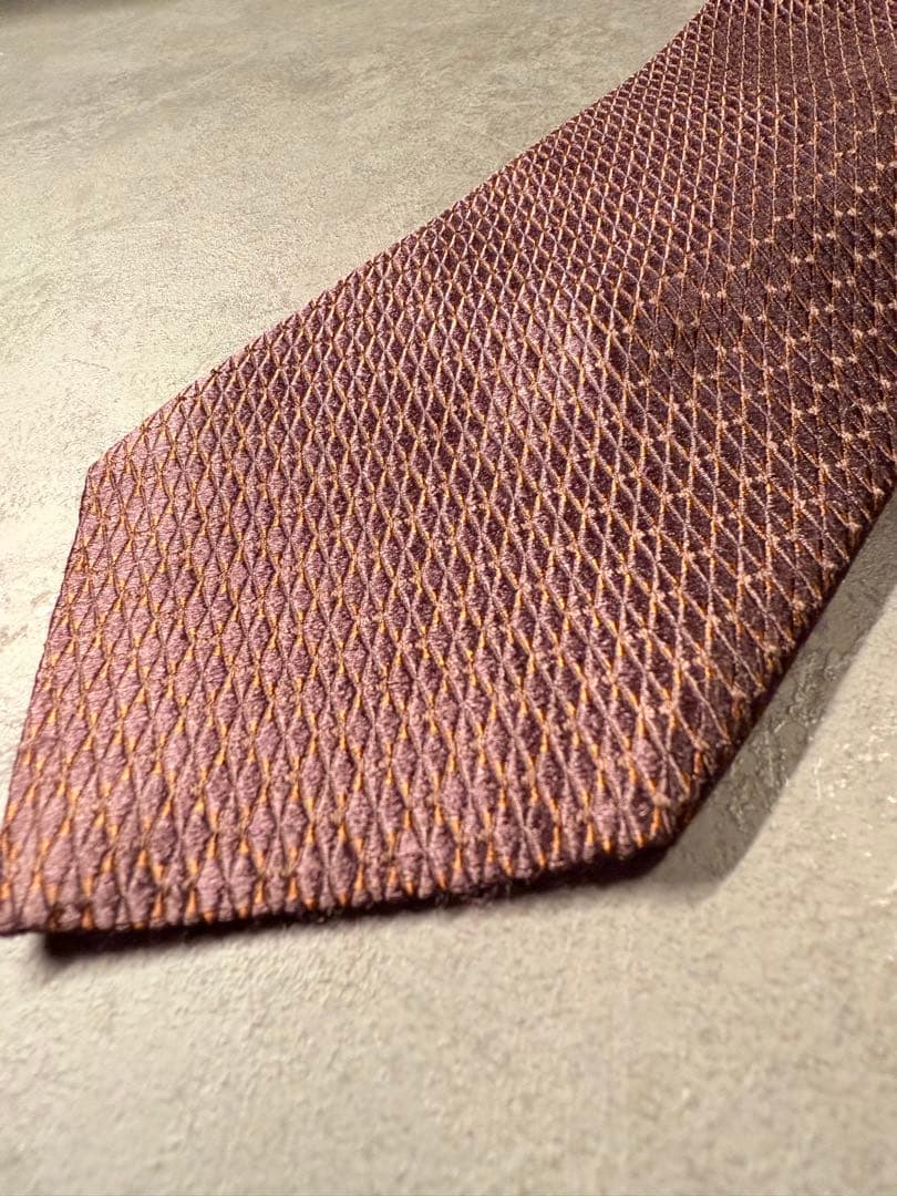 【美品】LARDINI ラルディーニ ネクタイ ダークブラウン 大剣幅8.0cm
