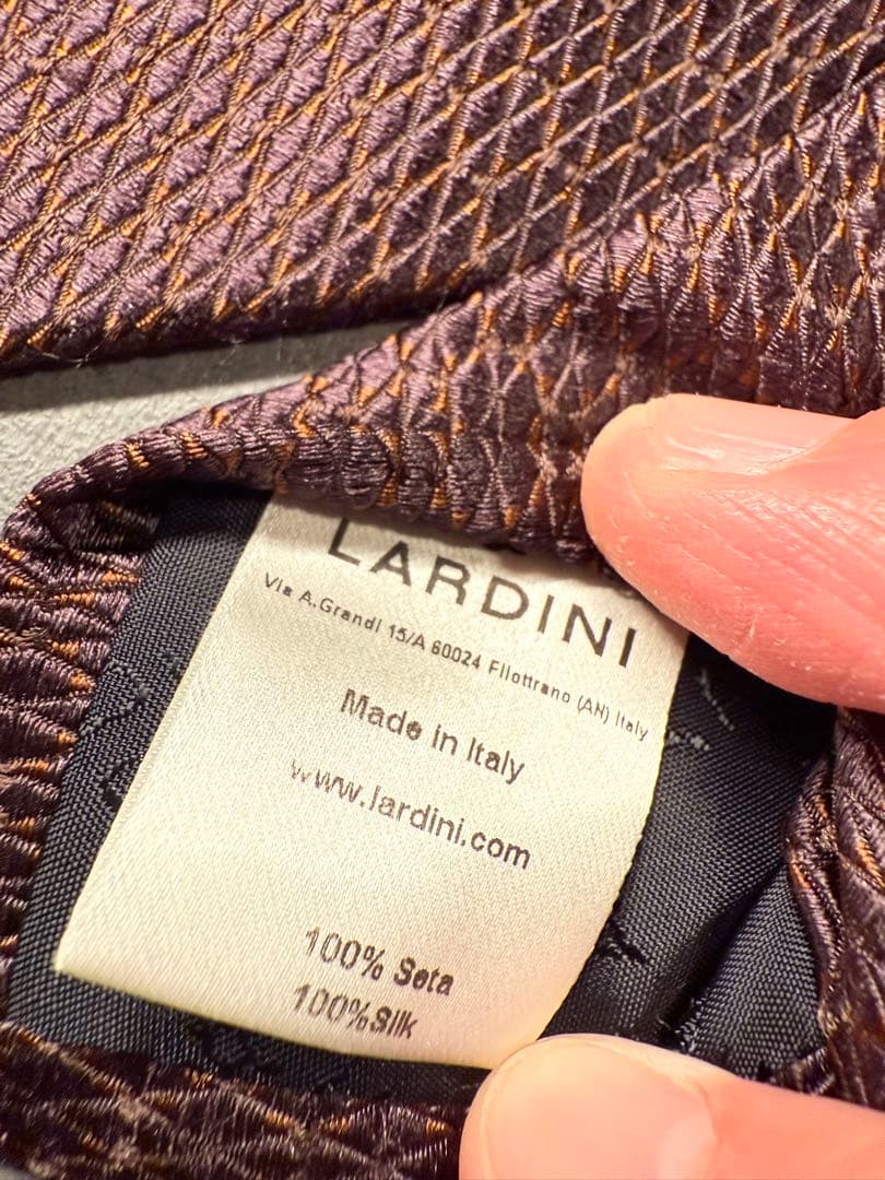 【美品】LARDINI ラルディーニ ネクタイ ダークブラウン 大剣幅8.0cm
