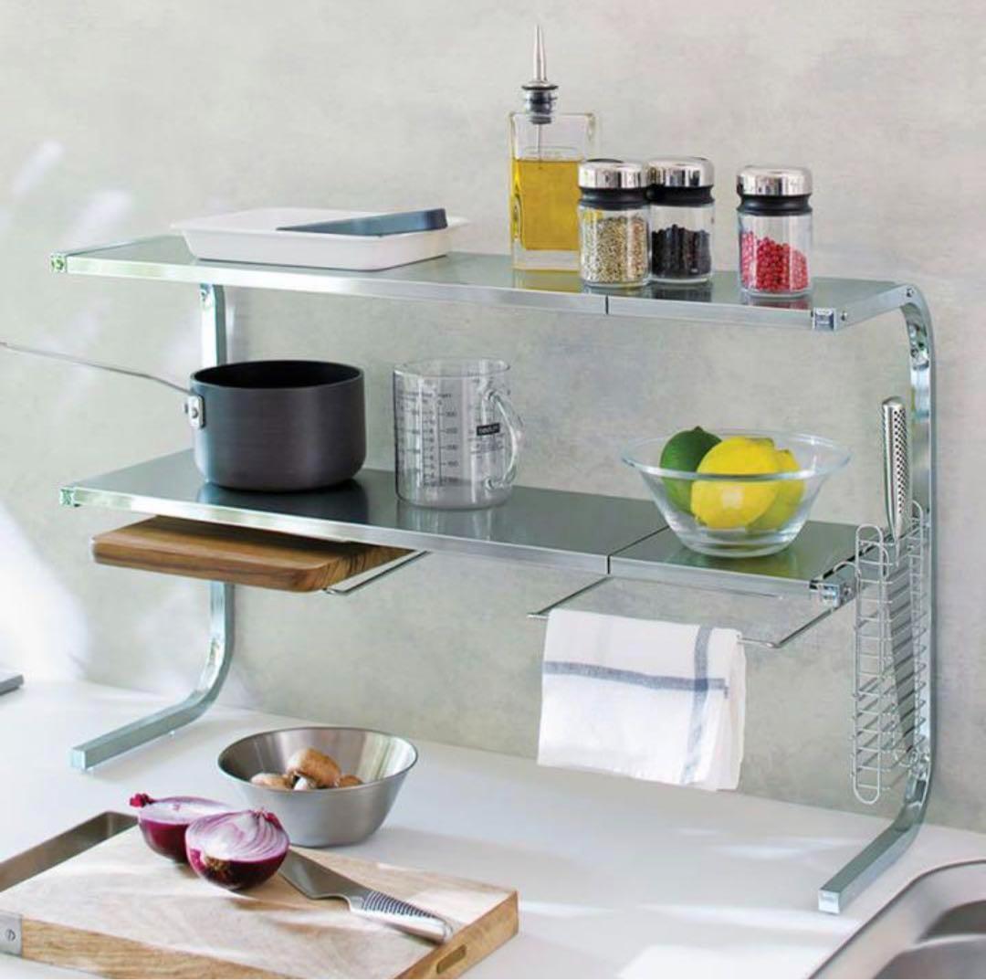 キッチン上ラック　コンロ奥ラック　キッチン収納　デラックスDX 日本製新潟県燕市