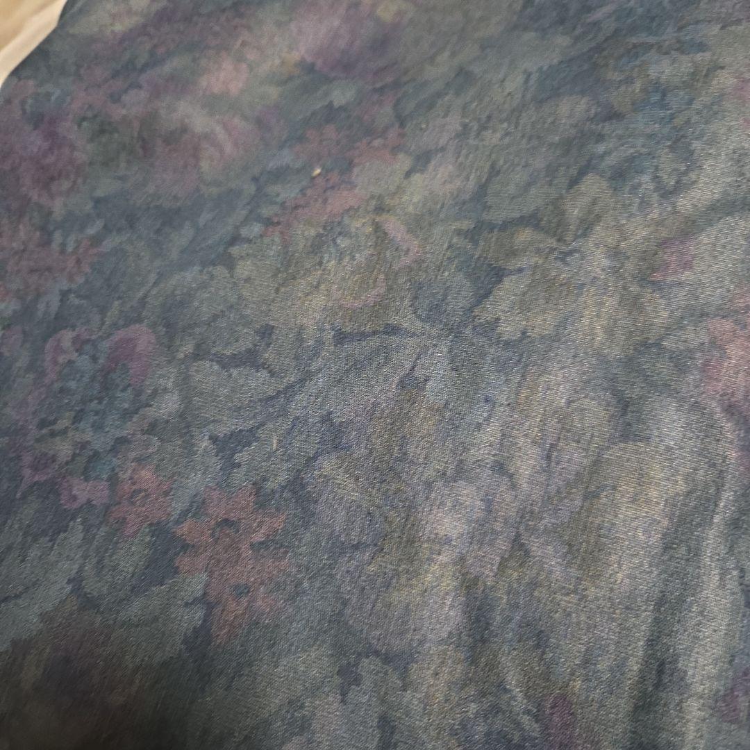 ​美品！ロンドンフォグ 紺×紫花柄Aラインロングコート ライナー付 米国製