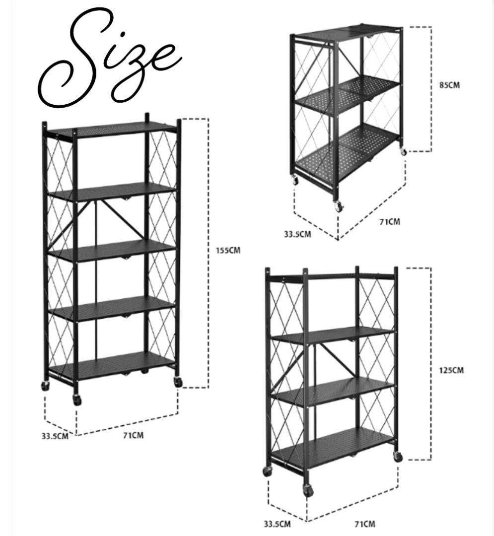スチールラック棚折りたたみ折り畳みキャスター付き幅70cm５段白ホワイト