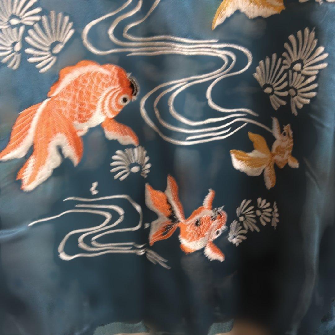 スカジャン　金魚　蝶々　菊　和柄和風　花旅楽団　M　リバーシブル