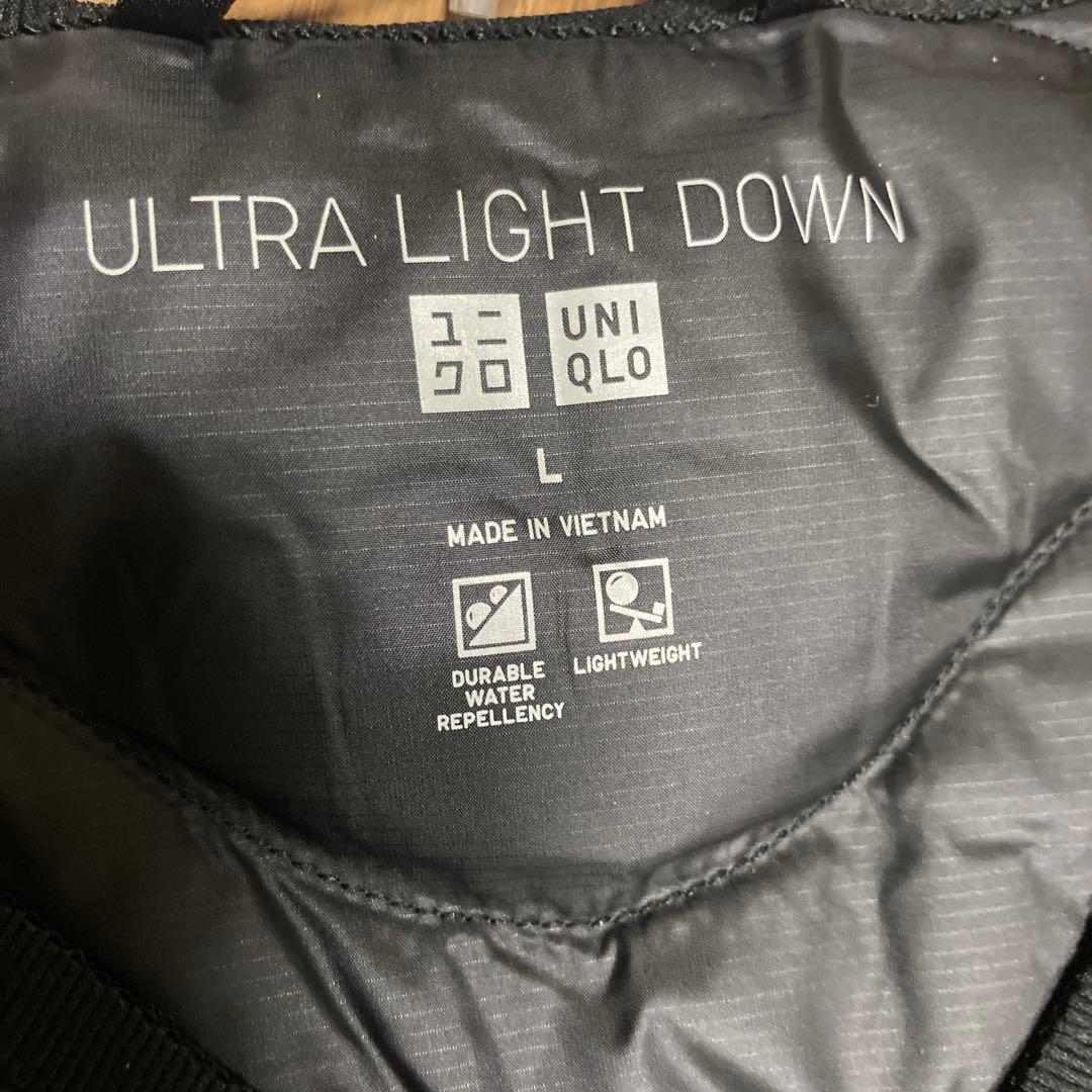 ウルトラライトダウンロングベスト　ブラックLサイズ