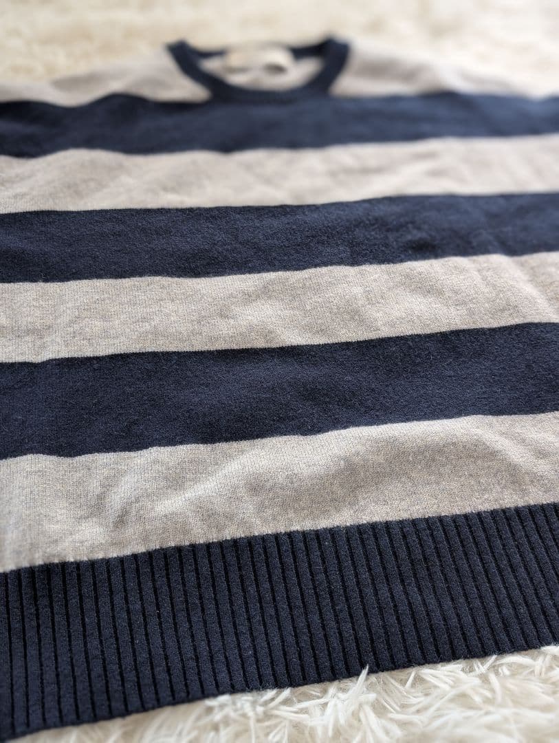MORABITO BLANC ピュアカシミヤ100%ボーダーニット　38サイズ
