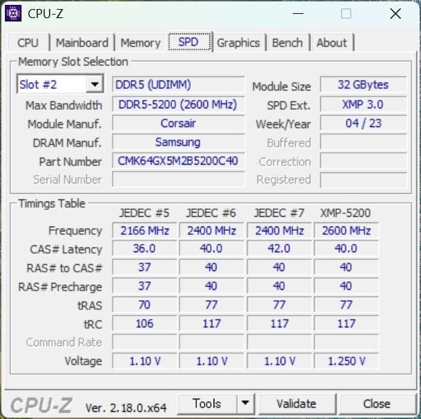 DDR5 PC5-41600 64GB デスクトップメモリ DDR5-5200