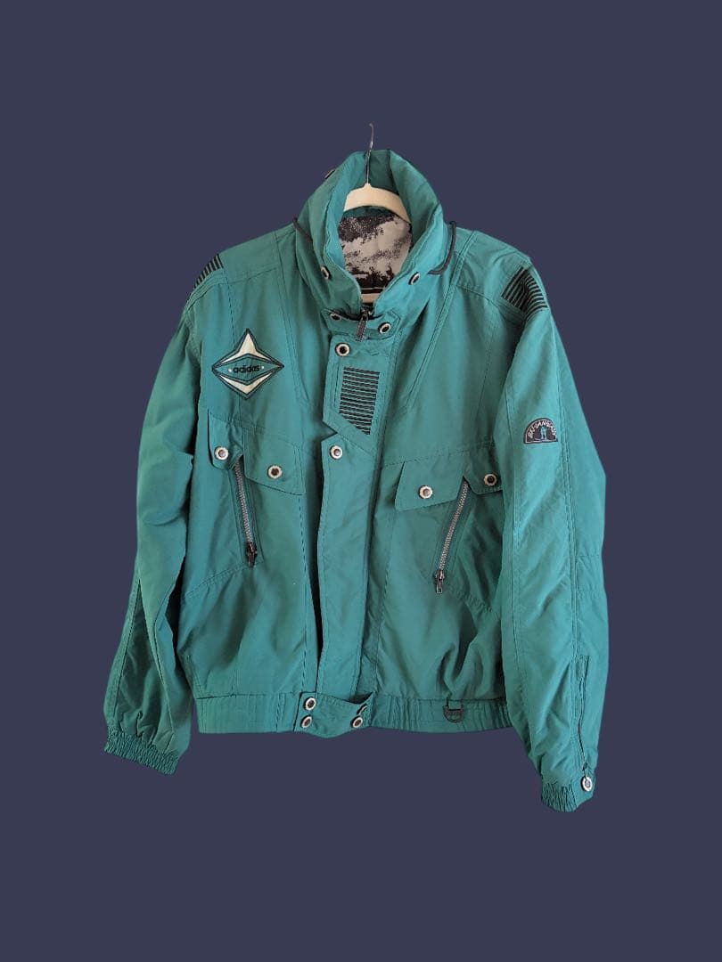 【超希少】アディダス スキーウェア ジャケット ヴィンテージ グリーン L