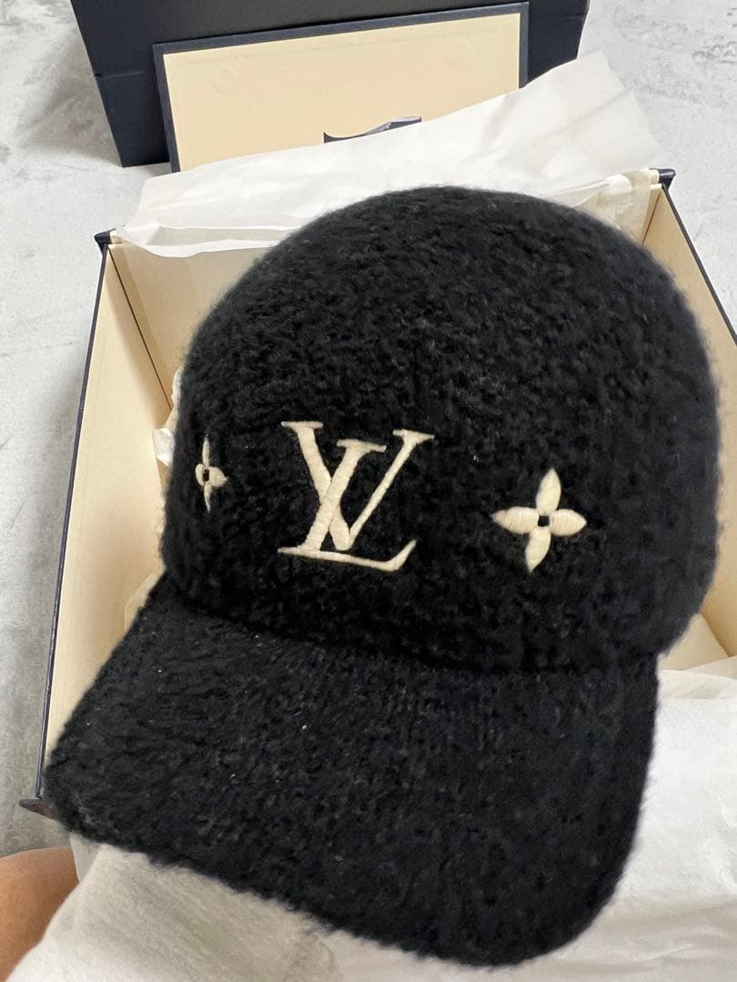Louis Vuitton 黒 キャップ ウールグラム