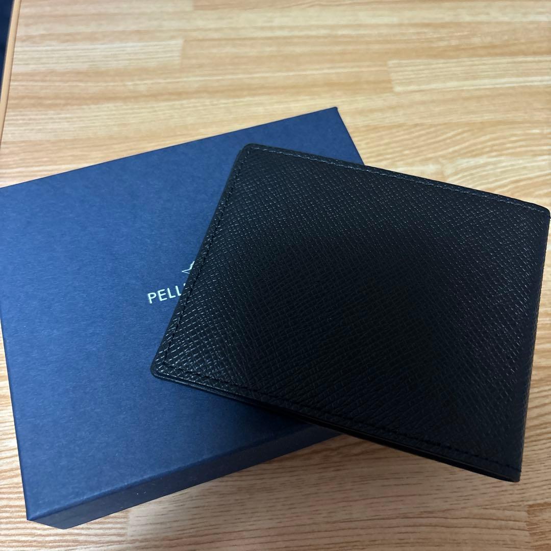 未使用級 PELLE MORBIDA マネークリップ 財布 二つ折り　黒　本革