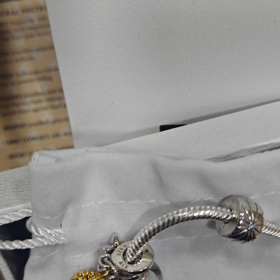 PANDORA スターとフラワーチャーム ブレスレット19cm