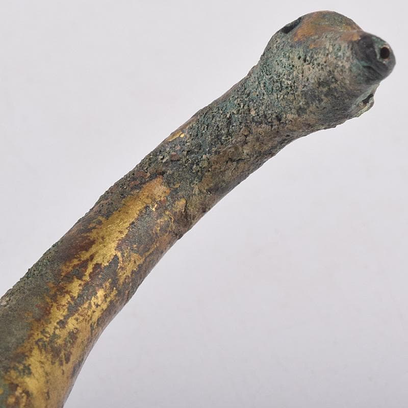 したん　中国　古銅鍍金　鶴形水滴　時代箱付　F　R8857