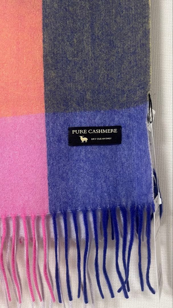 23区大判カシミヤ チェック ストール