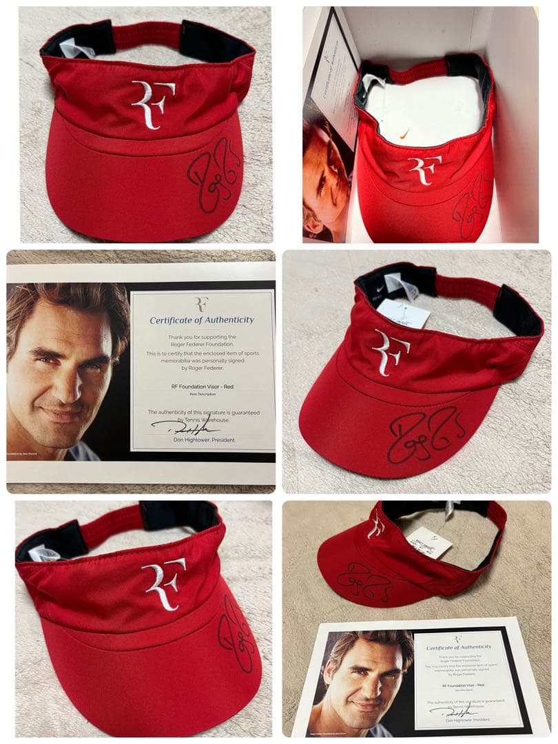 記念グッズ NIKE RF FOUNDATION AUTOGRAPH VISOR RED