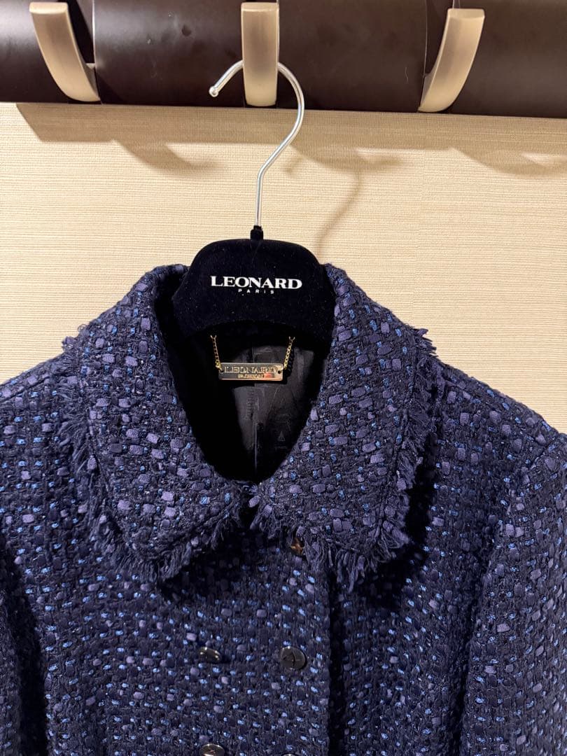 LEONARD ネイビー ロングコート